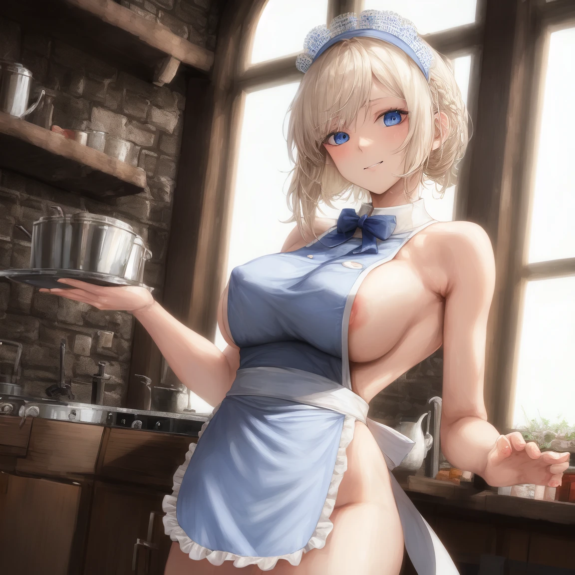 裸围裙侧乳